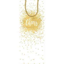 Caspari Christmas Gift & Bottle Bags|Cocktail Party|Cheers Wine & Bottle Gift Bag - 1 Each