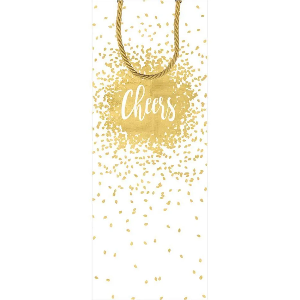 Caspari Christmas Gift & Bottle Bags|Cocktail Party|Cheers Wine & Bottle Gift Bag - 1 Each