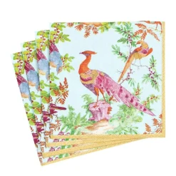 Caspari Thanksgiving|Paper Luncheon Napkins|Chelsea Birds Paper Luncheon Napkins in Celadon - 20 Per Package