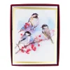 Caspari Christmas And Holiday Cards|Boxed Holiday Cards|Chickadees And Berry Branches A-Size Boxed Christmas Cards - 15 Cards And Envelopes