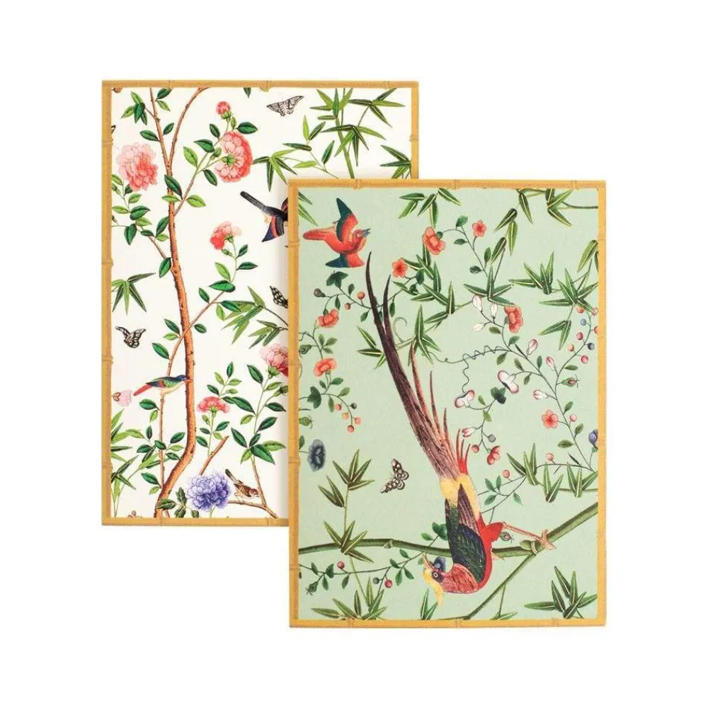 Caspari Note Cards|Chinese Wallpaper Boxed Note Cards in Blue - 8 Note Cards & 8 Envelopes