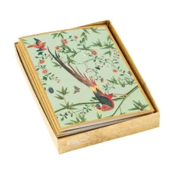 Caspari Note Cards|Chinese Wallpaper Boxed Note Cards in Blue - 8 Note Cards & 8 Envelopes