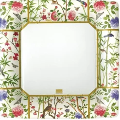 Caspari Paper Dinner Plates|Chinese Wallpaper Square Paper Dinner Plates in Cream - 8 Per Package