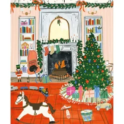 Caspari Christmas And Holiday Cards|Boxed Holiday Cards|Christmas At Home Petite Boxed Christmas Cards - includes 15 cards & envelopes