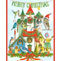 Caspari Christmas And Holiday Cards|Boxed Holiday Cards|Christmas Birdhouse Classic Boxed Christmas Cards - includes 15 cards & envelopes
