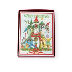 Caspari Christmas And Holiday Cards|Boxed Holiday Cards|Christmas Birdhouse Classic Boxed Christmas Cards - includes 15 cards & envelopes