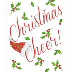 Caspari Gift Tags & Enclosure Cards|Christmas Cheer Enclosure Cards & Envelopes - 4 Mini Cards & 4 Envelopes
