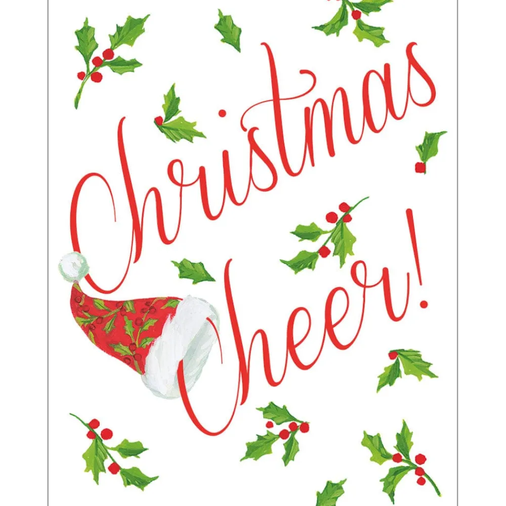 Caspari Gift Tags & Enclosure Cards|Christmas Cheer Enclosure Cards & Envelopes - 4 Mini Cards & 4 Envelopes