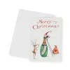Caspari Christmas And Holiday Cards|Boxed Holiday Cards|Christmas Cheer with Santa & Reindeer Small Boxed Christmas Cards - includes 15 cards & envelopes