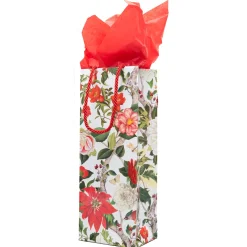 Caspari Christmas Gift & Bottle Bags|Gift & Bottle Bags|Christmas Chinoiserie Gift Bags - includes 1 Gift Bags
