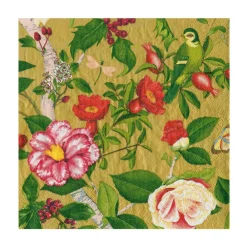 Caspari Paper Luncheon Napkins|Christmas Chinoiserie Gold Luncheon Napkins - includes 20 Luncheon Napkins