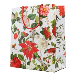 Caspari Christmas Gift & Bottle Bags|Gift & Bottle Bags|Christmas Chinoiserie Large Gift Bag 10"L x 4.75"W x 11.75"H - includes 1 bag