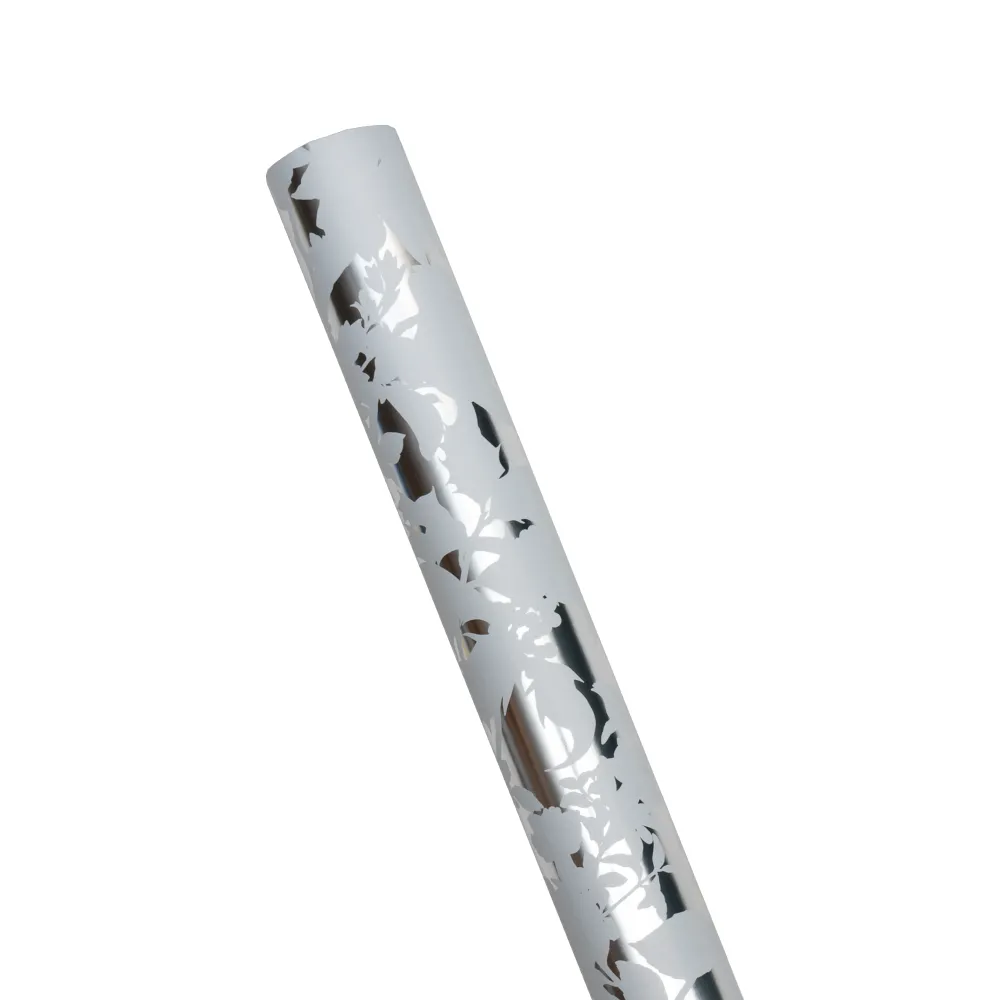 Caspari Christmas Wrapping Paper|Christmas Chinoiserie Silv & Wht Foil Roll Wrap - includes 1 Roll