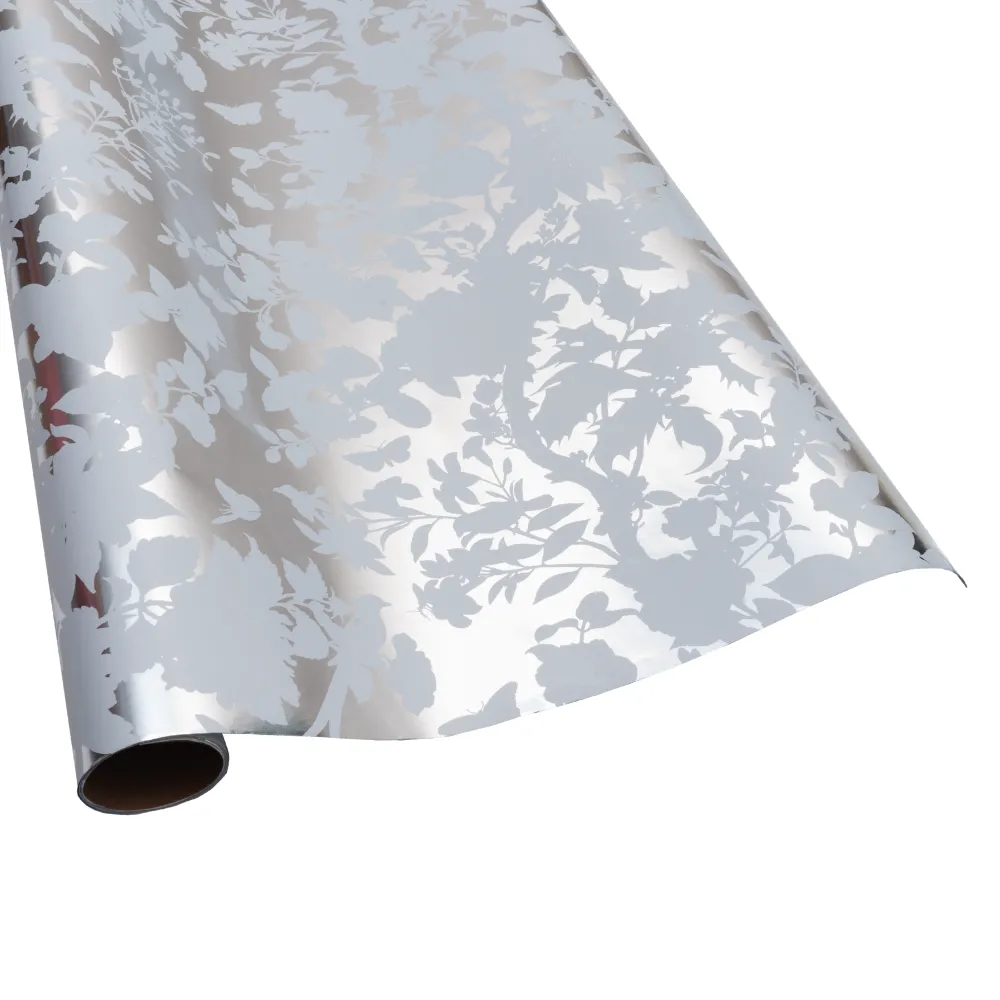 Caspari Christmas Wrapping Paper|Christmas Chinoiserie Silv & Wht Foil Roll Wrap - includes 1 Roll