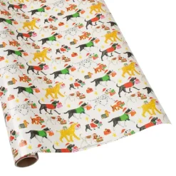 Caspari Christmas Wrapping Paper|Wrapping Paper|Christmas Delivery Gift Wrapping Paper in White High-Gloss - 30" x 8' Roll
