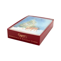Caspari Christmas And Holiday Cards|Boxed Holiday Cards|Christmas Fauna Small Boxed Christmas Cards - includes 15 cards & envelopes
