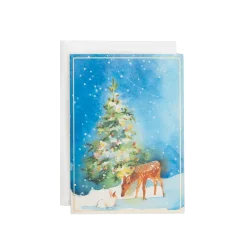 Caspari Christmas And Holiday Cards|Boxed Holiday Cards|Christmas Fauna Small Boxed Christmas Cards - includes 15 cards & envelopes