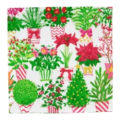 Caspari Christmas Napkins|Paper Luncheon Napkins|Christmas Flower Market Luncheon Napkins - 20 Per Package
