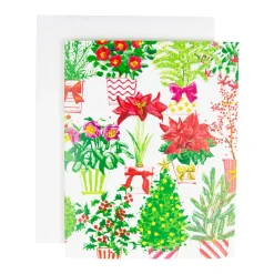 Caspari Christmas And Holiday Cards|Boxed Holiday Cards|Christmas Flower Market Petite Boxed Christmas Cards - includes 15 cards & envelopes