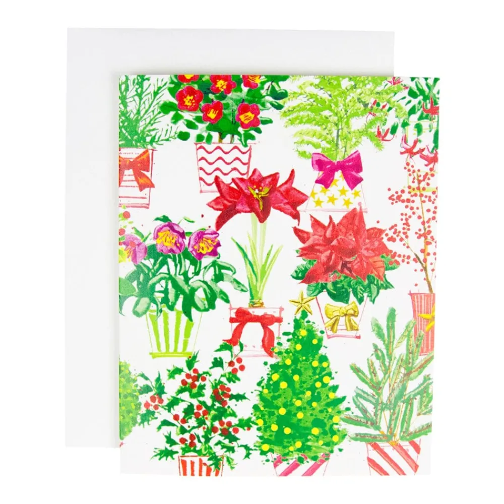 Caspari Christmas And Holiday Cards|Boxed Holiday Cards|Christmas Flower Market Petite Boxed Christmas Cards - includes 15 cards & envelopes