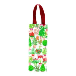 Caspari Christmas Gift & Bottle Bags|Gift & Bottle Bags|Christmas Flower Market Wine & Bottle Gift Bags - 1 Each