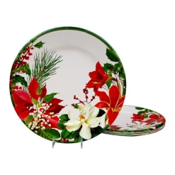 Caspari Paper Dinner Plates|Christmas Garden Dinner Plates - 8 Per Package