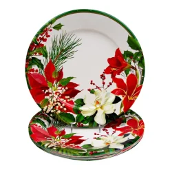 Caspari Paper Dinner Plates|Christmas Garden Dinner Plates - 8 Per Package