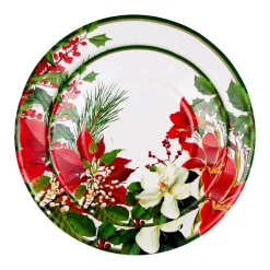 Caspari Paper Dinner Plates|Christmas Garden Dinner Plates - 8 Per Package