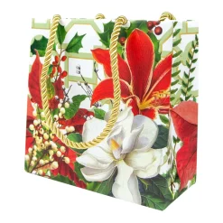 Caspari Christmas Gift & Bottle Bags|Gift & Bottle Bags|Christmas Garden Gift Bags - 1 Each