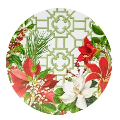 Caspari Christmas Placemats & Coasters|Paper Placemats|Christmas Garden Paper Placemats - 12 Per Package