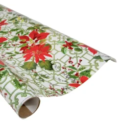Caspari Christmas Wrapping Paper|Wrapping Paper|Christmas Garden White Gift Wrap - One 30" X 8' Roll
