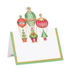 Caspari Christmas Place Cards|Place Cards|Christmas in the Air Die-Cut Place Cards - 8 Per Package