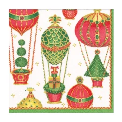 Caspari Christmas Napkins|Paper Luncheon Napkins|Christmas in the Air Paper Luncheon Napkins - 20 Per Package