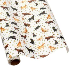 Caspari Christmas Wrapping Paper|Wrapping Paper|Christmas Labs Gift Wrapping Paper - 30" x 8' Roll