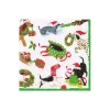 Caspari Christmas Napkins|Boxed Cocktail Napkins|Christmas Mischief Boxed Cocktail Napkins - 40 Per Box