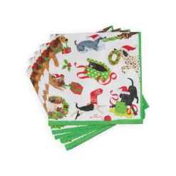 Caspari Christmas Napkins|Paper Cocktail Napkins|Christmas Mischief Cocktail Napkins - 20 Per Package
