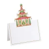 Caspari Christmas Place Cards|Place Cards|Christmas Pagodas Die-Cut Place Cards - 8 Per Package