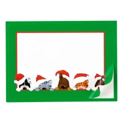 Caspari Gift Tags & Enclosure Cards|Christmas Peek A Boo Self-Adhesive Labels - 12 Per Package