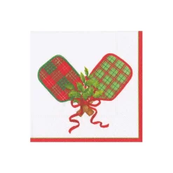 Caspari Christmas Napkins|Boxed Cocktail Napkins|Christmas Pickleball Boxed Cocktail Napkins - 40 Per Box