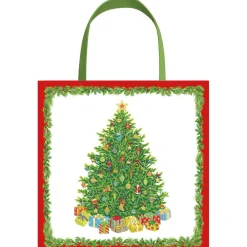 Caspari Christmas Gift & Bottle Bags|Gift & Bottle Bags|Christmas Tree Gift Bags - includes 1 Gift Bags