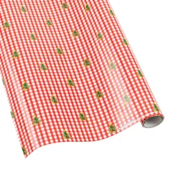 Caspari Christmas Wrapping Paper|Wrapping Paper|Christmas Tree Gingham Gift Wrapping Paper - Bundle of 2 30" x 8' Roll