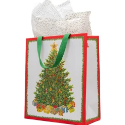Caspari Christmas Gift & Bottle Bags|Gift & Bottle Bags|Christmas Tree Large Gift Bag 10