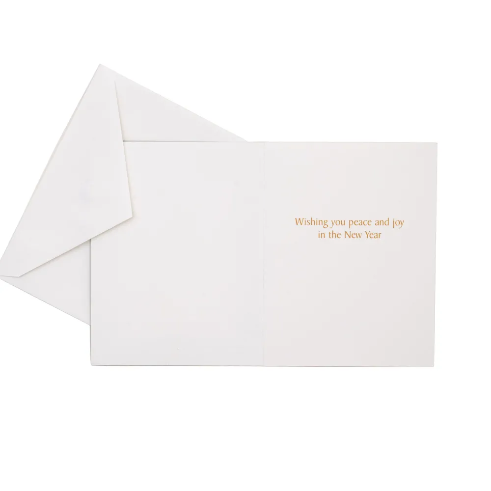 Caspari Christmas And Holiday Cards|Boxed Holiday Cards|Christmas Tree Marbled Foil Classic Boxed Christmas Cards - includes 10 cards & envelopes