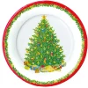 Caspari Paper Dinner Plates|Christmas Tree Paper Dinner Plates - includes 8 Paper Dinner Plates