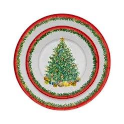 Caspari Paper Dinner Plates|Christmas Tree Paper Dinner Plates - includes 8 Paper Dinner Plates