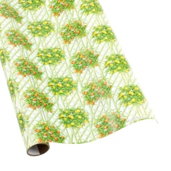 Caspari Wrapping Paper|Citrus Topiaries Gift Wrapping Paper in White - 30" x 8' Roll