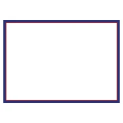 Caspari Correspondence Cards|Classic 2 Tone Border Navy & Red Correspondence Cards - 12 Per Package