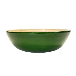 Albert L Punkt Tailgates|Kitchen Essentials|Classic Lacquered Bamboo Bowl in Grass Green - 1 Each