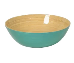Albert L Punkt Tailgates|Kitchen Essentials|Classic Lacquered Bamboo Bowl in Light Blue - 1 Each