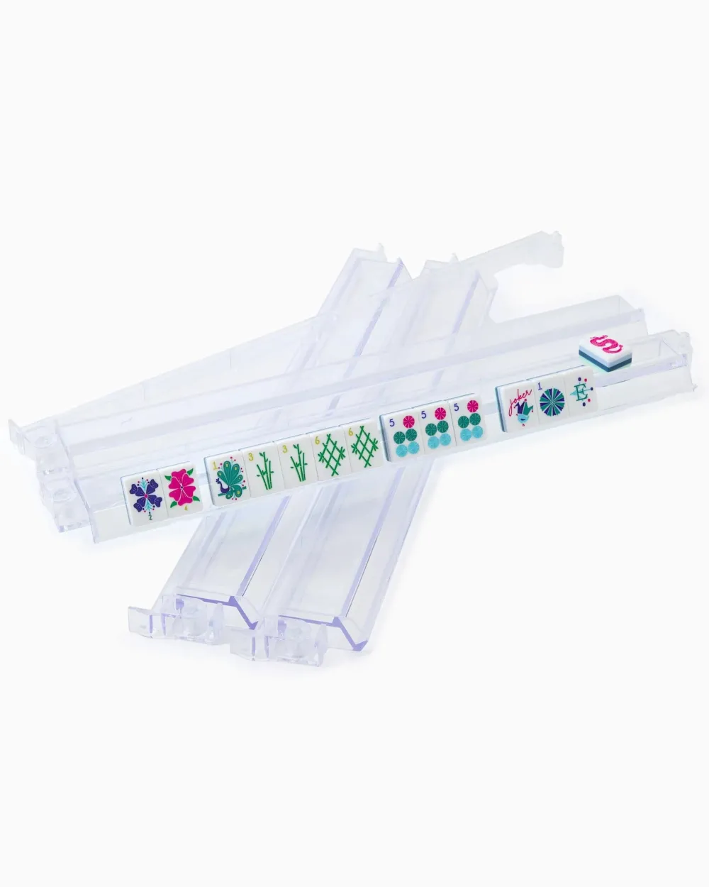 Oh My Mahjong Liberty|Goldie|Clear Acrylic Mahjong Rack & Pushers - Set of 4